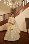 Elegant Beige Art Silk Lehenga with Thread & Sequin Embroidery