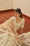 Elegant Beige Art Silk Lehenga with Thread & Sequin Embroidery