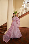 Graceful Dusty Pink Art Silk Lehenga with Thread & Sequin Embroidery