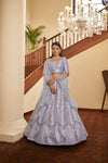Elegant Lavender Silk Lehenga with Thread & Sequin Embroidery Work