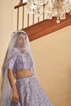 Elegant Lavender Silk Lehenga with Thread & Sequin Embroidery Work