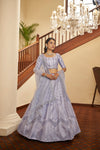 Elegant Lavender Silk Lehenga with Thread & Sequin Embroidery Work