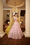 Graceful Pink Georgette Lehenga with Gota Patti & Thread Embroidery