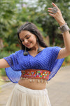 Blue Leheriya Print & Kutchi Patchwork with Readymade Cotton Lehenga Choli for Navratri