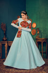 Sky Blue Georgette Semi-Stitched Gown Ethereal & Elegant