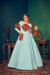 Sky Blue Georgette Semi-Stitched Gown Ethereal & Elegant