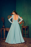 Sky Blue Georgette Semi-Stitched Gown Ethereal & Elegant