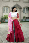 Navratri Special Viscose Lehenga Choli with Traditional Embroidery and Leheriya Dupatta