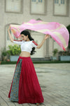 Navratri Special Viscose Lehenga Choli with Traditional Embroidery and Leheriya Dupatta