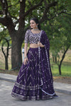 Designer Faux Blooming Lehenga Choli with Sequins & Thread Embroidery