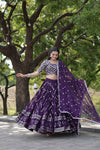 Designer Faux Blooming Lehenga Choli with Sequins & Thread Embroidery