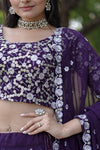 Designer Faux Blooming Lehenga Choli with Sequins & Thread Embroidery