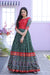 Green Dola Silk Gown with Patola Designer Foil Print and Short Sleeves for Festive & Occasion Wear