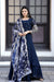 Navy Blue Faux Blooming Gown with Sequins & Multi Embroidered Work