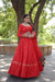 Red Ready-to-Wear Rayon Lehenga Choli Set with Mirror Work for Navratri