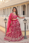 Designer Rose PinkViscose Jacquard Lehenga Choli with Russian Silk Dupatta