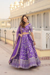 Designer Purple Viscose Jacquard Lehenga Choli with Russian Silk Dupatta