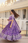 Designer Purple Viscose Jacquard Lehenga Choli with Russian Silk Dupatta