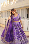 Designer Purple Viscose Jacquard Lehenga Choli with Russian Silk Dupatta