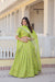 Pista Viscose Jacquard Lehenga Choli with Russian Silk Dupatta