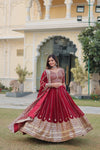 Designer Faux Blooming Lehenga Choli with Heavy Sequins Zari Embroidery