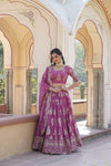 Rose Pink Designer Faux Georgette Lehenga Choli with Heavy Sequins Embroidered Dupatta