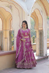 Rose Pink Designer Faux Georgette Lehenga Choli with Heavy Sequins Embroidered Dupatta