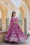 Rose Pink Designer Faux Georgette Lehenga Choli with Heavy Sequins Embroidered Dupatta