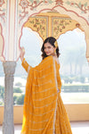 Yellow Faux Georgette Lehenga Choli with Sequins & Thread Embroidery Dupatta