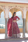 Rose Pink Designer Pure Viscose Jacquard Lehenga Choli with Sequins Embroidery Dupatta