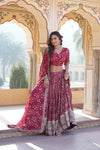 Rose Pink Designer Pure Viscose Jacquard Lehenga Choli with Sequins Embroidery Dupatta