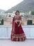 Maroon Gorgeous Georgette Flared Lehenga with Sequins Embroidered Work