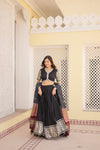 Black Viscose Jacquard Lehenga Choli with Gajji Silk Dupatta