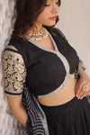 Black Viscose Jacquard Lehenga Choli with Gajji Silk Dupatta