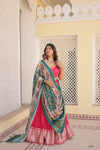 Pink Viscose Jacquard Lehenga Choli with Gajji Silk Dupatta