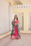 Pink Viscose Jacquard Lehenga Choli with Gajji Silk Dupatta