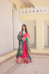 Pink Viscose Jacquard Lehenga Choli with Gajji Silk Dupatta