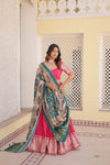 Pink Viscose Jacquard Lehenga Choli with Gajji Silk Dupatta