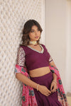 Wine Viscose Jacquard Lehenga Choli with Gajji Silk Dupatta