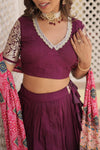 Wine Viscose Jacquard Lehenga Choli with Gajji Silk Dupatta