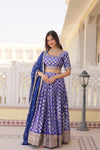 Blue Designer Viscose Jacquard Lehenga Choli With Sequins Embroidery Dupatta