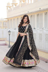 Black Georgette Lehenga with Heavy Sequins and Thread Embroidery