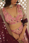 Designer Pink Dyeable Pure Viscose Jacquard Lehenga Choli with Maroon Dupatta