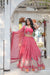 Pink South Indian Style Lehenga Choli Set with Golden Sequins & Thread Embroidery