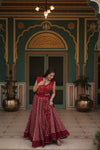 Navratri Special Maroon Rayon Printed Navratri Special Lehenga Choli 