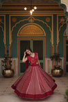 Navratri Special Maroon Rayon Printed Navratri Special Lehenga Choli 