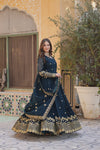 Readymade Faux Blooming Georgette Gown with Zari & Sequins Embroidery and With Dupatta
