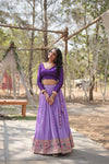 Suti Vastra Lavender Lehenga-11