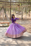 Suti Vastra Lavender Lehenga-14