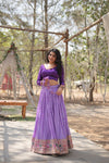 Suti Vastra Lavender Lehenga-9